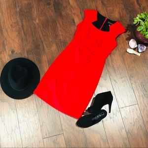 Dana Buchman Red Side Cinch Dress